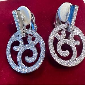 New Swarovski silver clip earrings. Brand new!!